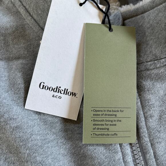 Goodfellow 1/4 Zip Adaptive Sweatshirt Gray XXL NEW Warm Cozy Shacket - Picture 2 of 6